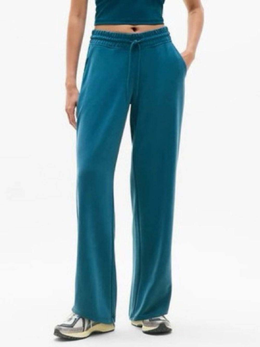 Athleta Seasoft Mid Rise Straight Pant in Coastal Teal